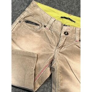 Vintage Oakley shorts Corduroy women 0 Beige Low Rise‎ Cropped Y2K Pink Stitch